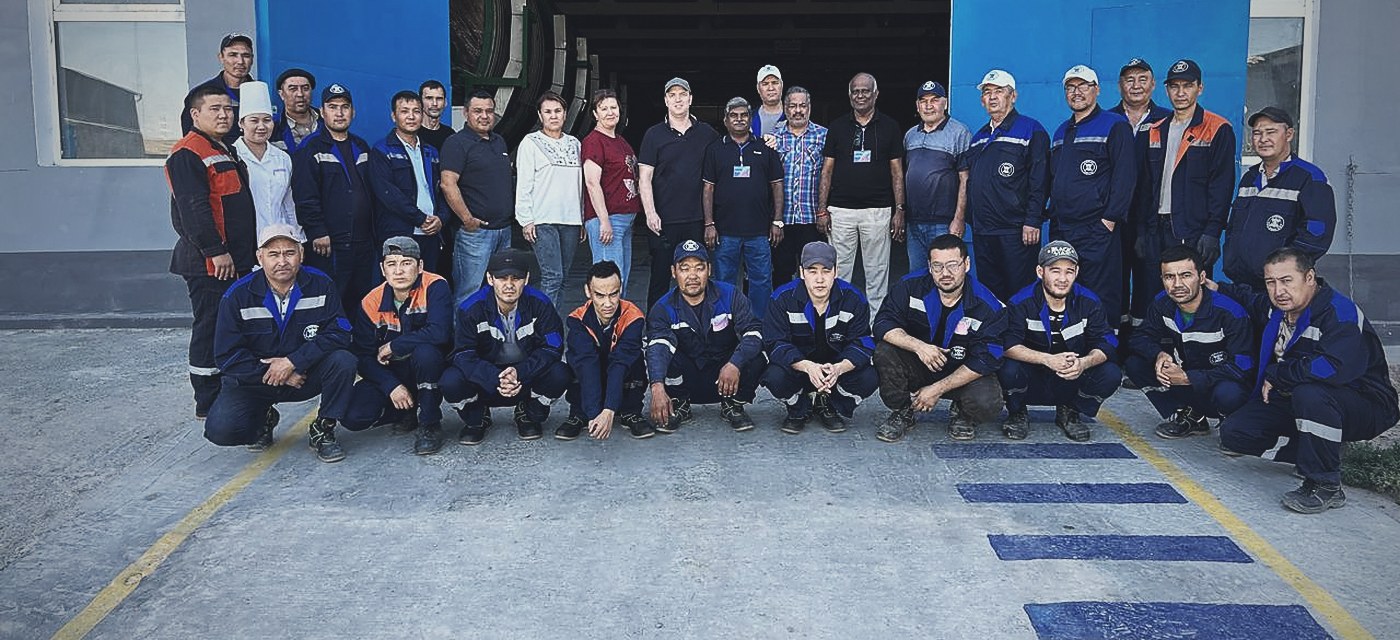The Orient Technology plant team outside the drum hall
